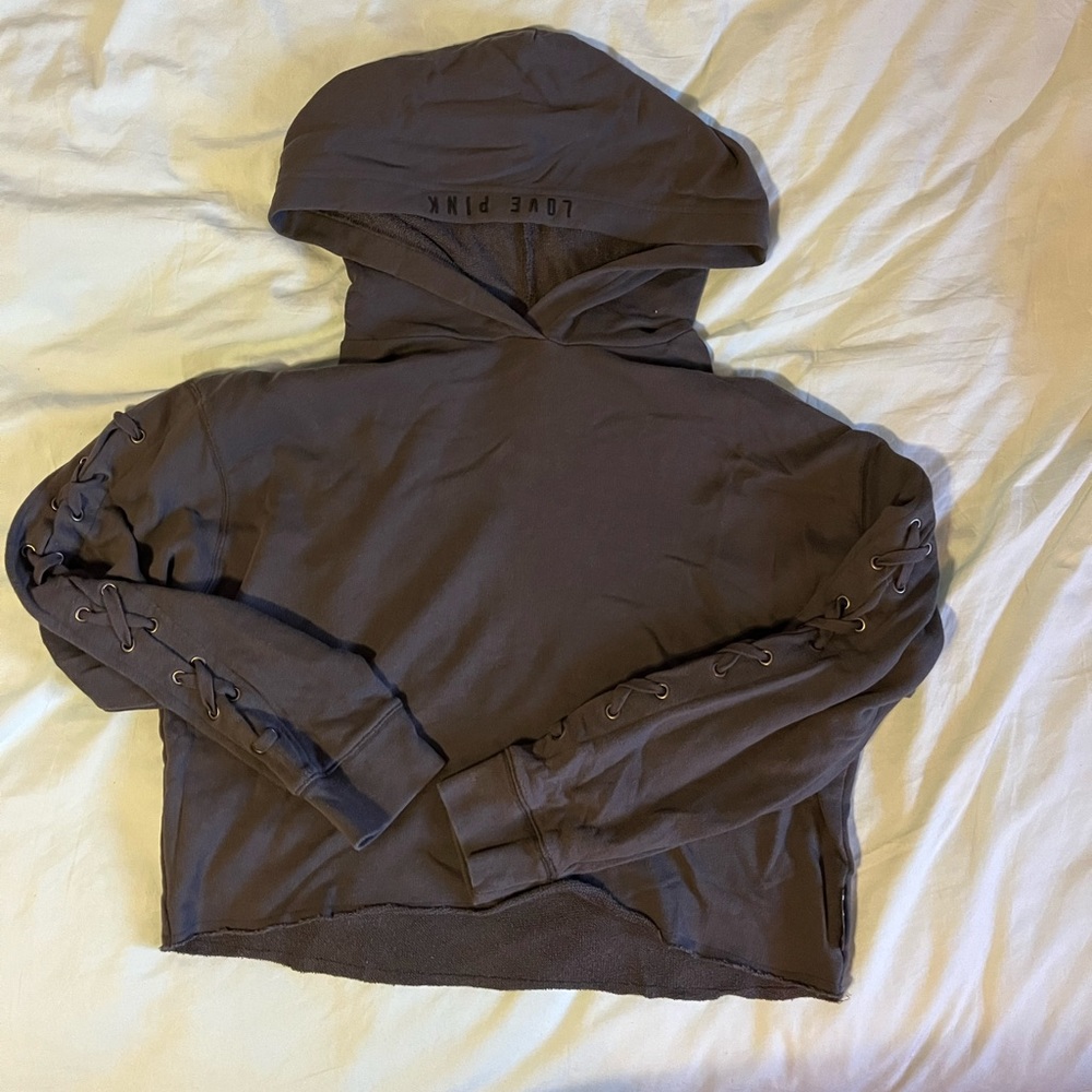 Gray cropped hoodie